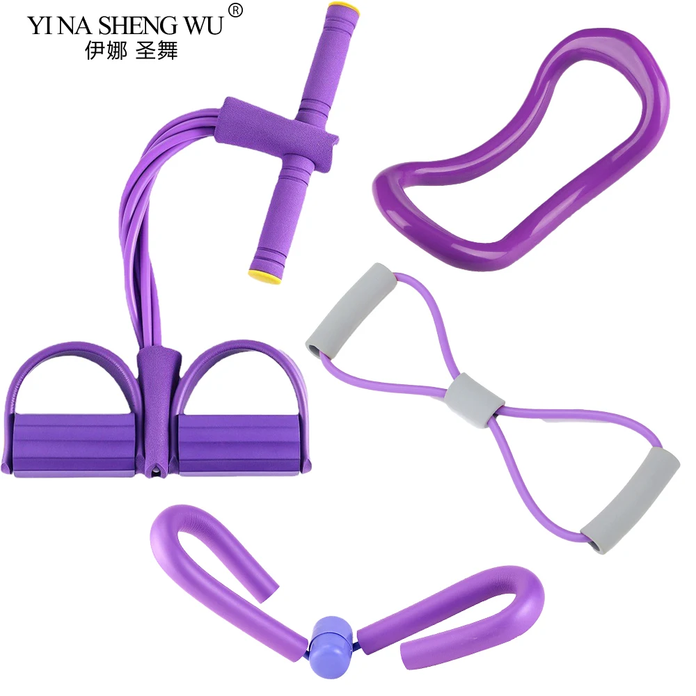 

4 шт., набор оборудования для йоги и фитнеса, натяжитель для ног, красивый натяжитель с 8 слов, набор для похудения ног