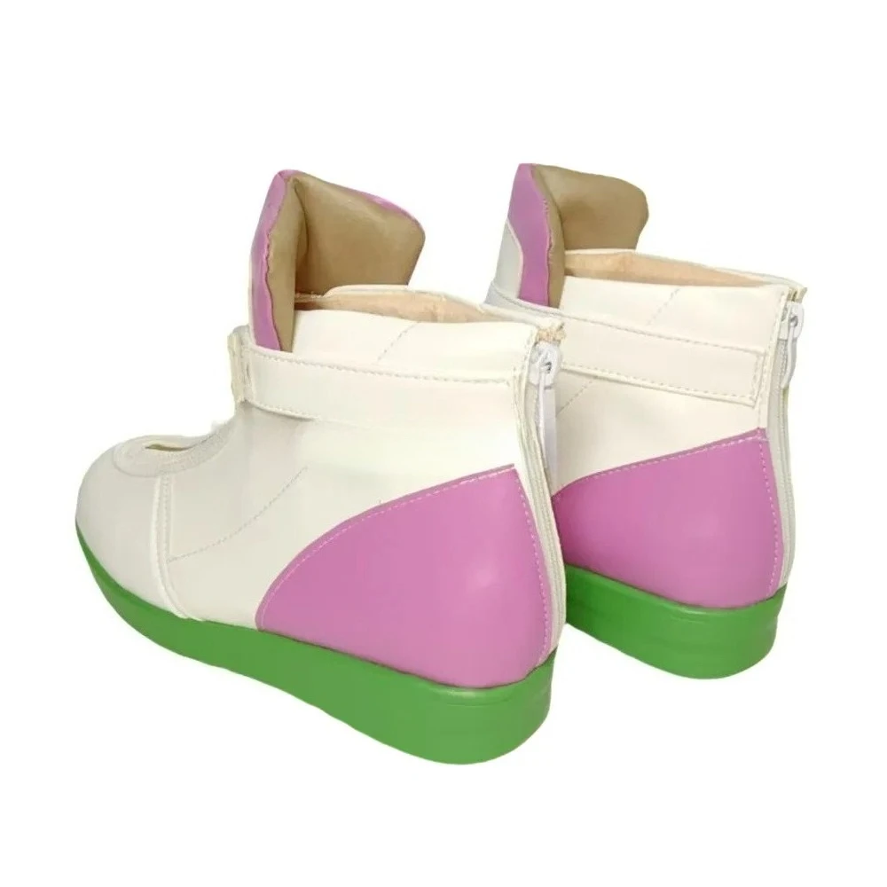 Unisex White Purple Anime Cosplay Shoes For Adults Children Carnival Halloween Masquerade Boots Customized