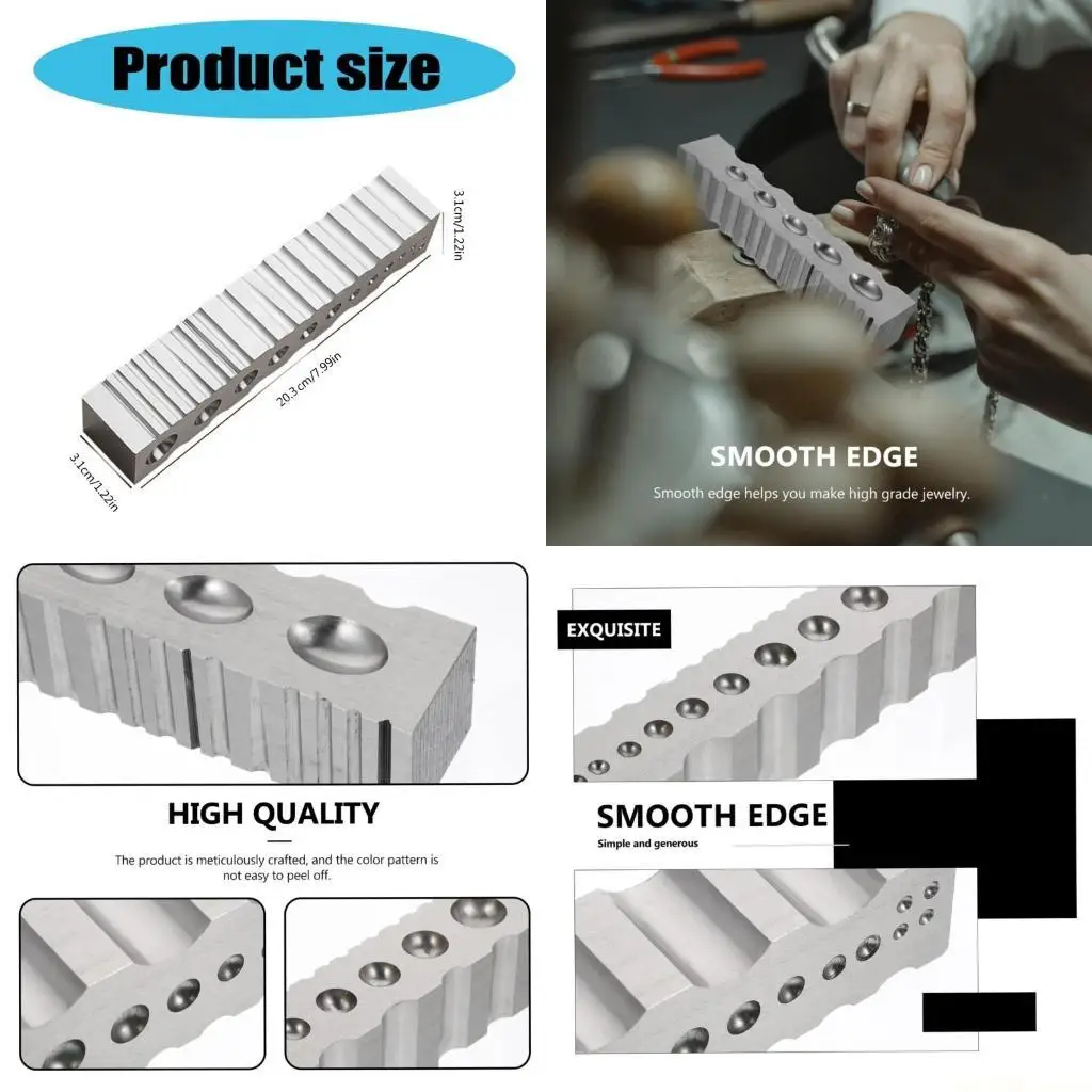 

D46E Professional Bracelet Grooving Instrument Silver Finish Jewelry Crafting Blocks