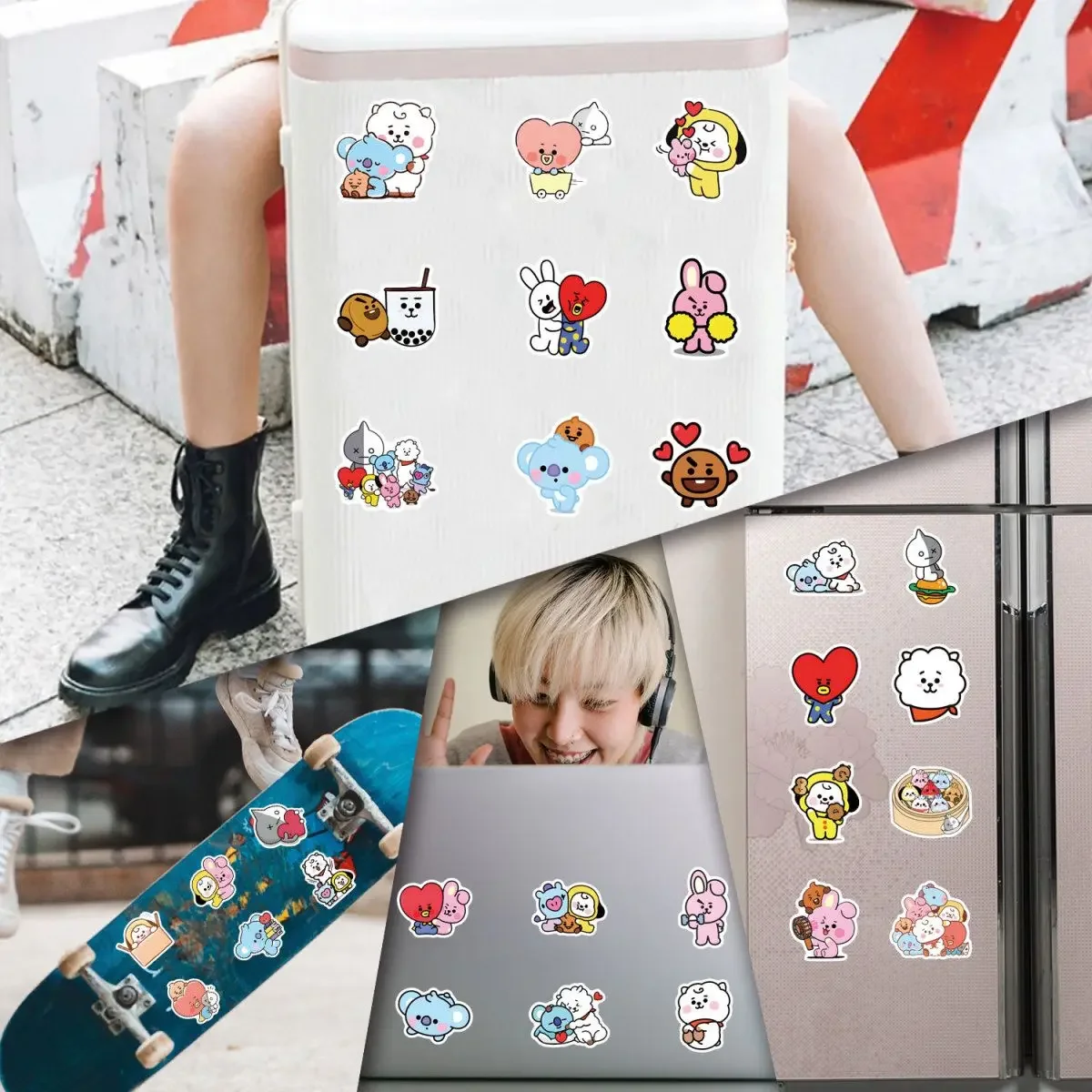 55/110PCS BT21 Chimmy Cooky koya RJ Shooky Mang Sticker High Color Value Cartoon Printing Creative Hand Ledger Decoration - view 5