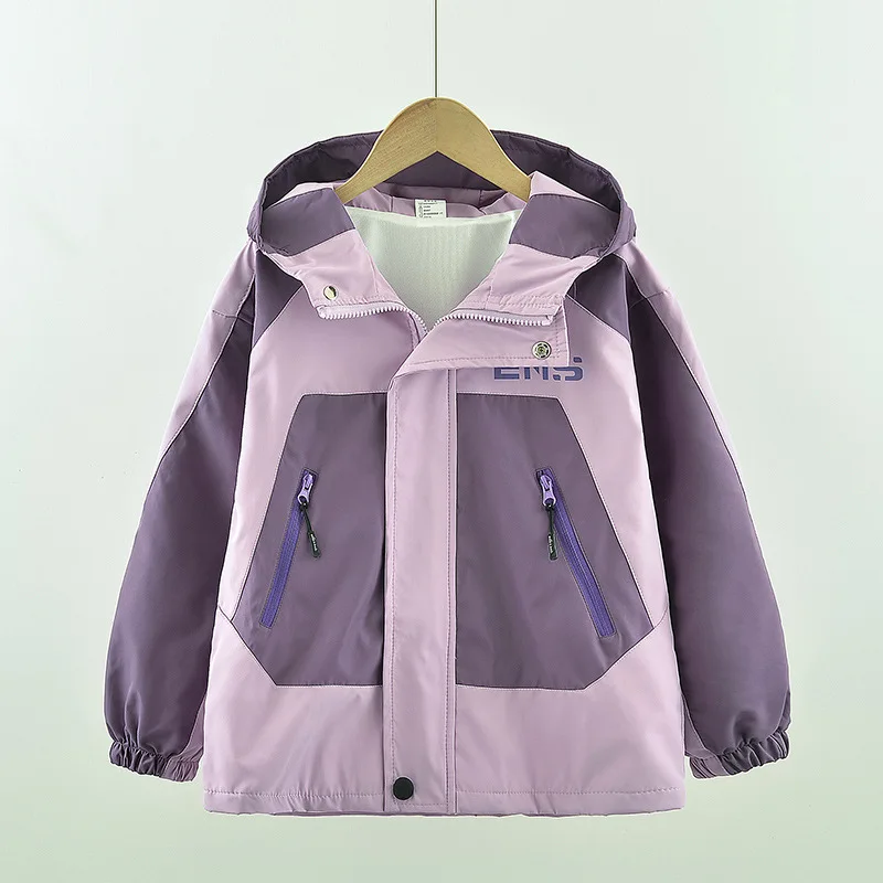 Girls' storm jacket jacket spring 2024 new style children's matching color trench coat big children girls jacket top tide