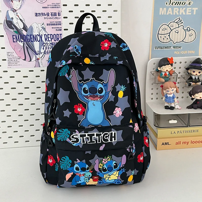 

Kids cartoon Backpack Disney Boy and Girls handbag Shoulder Bag Mickey Mouse big Capacity Stitch New Student Nylon Schoolbag