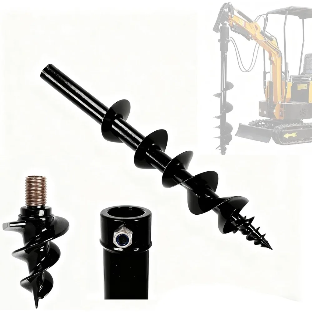 

Drill Mini Excavator Attachment, Digging Excavator Auger Pile 10 Diameter 40 Depth, Hydraulic Spiral Drill Detachable Pole