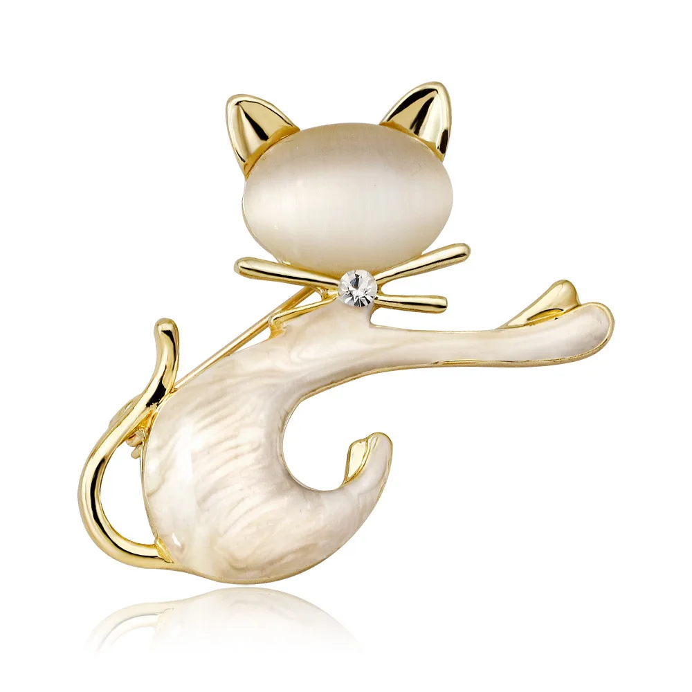 Broches de chat minimalistes mignonnes japonaises pour femmes, broche d'animal de chaton d'émail, épingle de sac à dos de vêtements, cadeau de bijoux de fête, mode