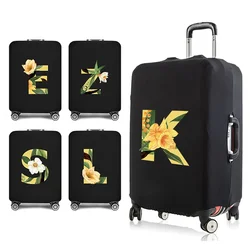 Travel Essentials Suitcase Cover Floral Letters Print for 18-32 Inch Traveling Accessories Bags Trolley Luggage Protective Case