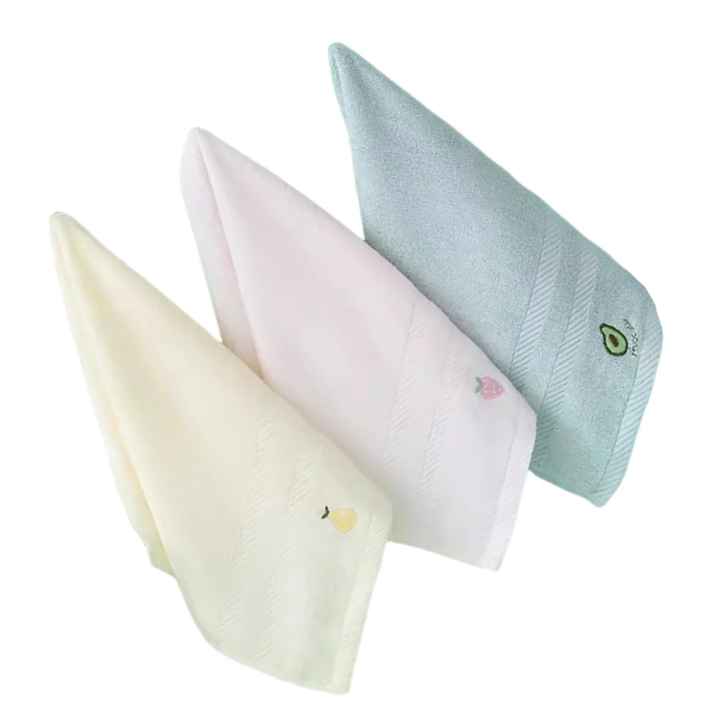 

3 шт. детские полотенца для лица из бамбукового волокна, мягкие мультяшные фруктовые вышивки, мочалки для новорожденных, тряпки для отрыжки, детские товары, полотенца для рук