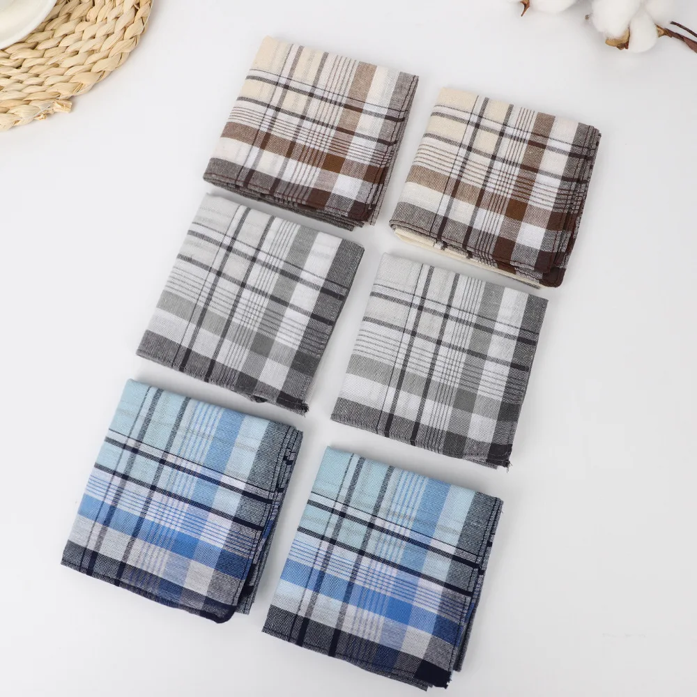 Men's Classic Plaid Cotton Handkerchief Set