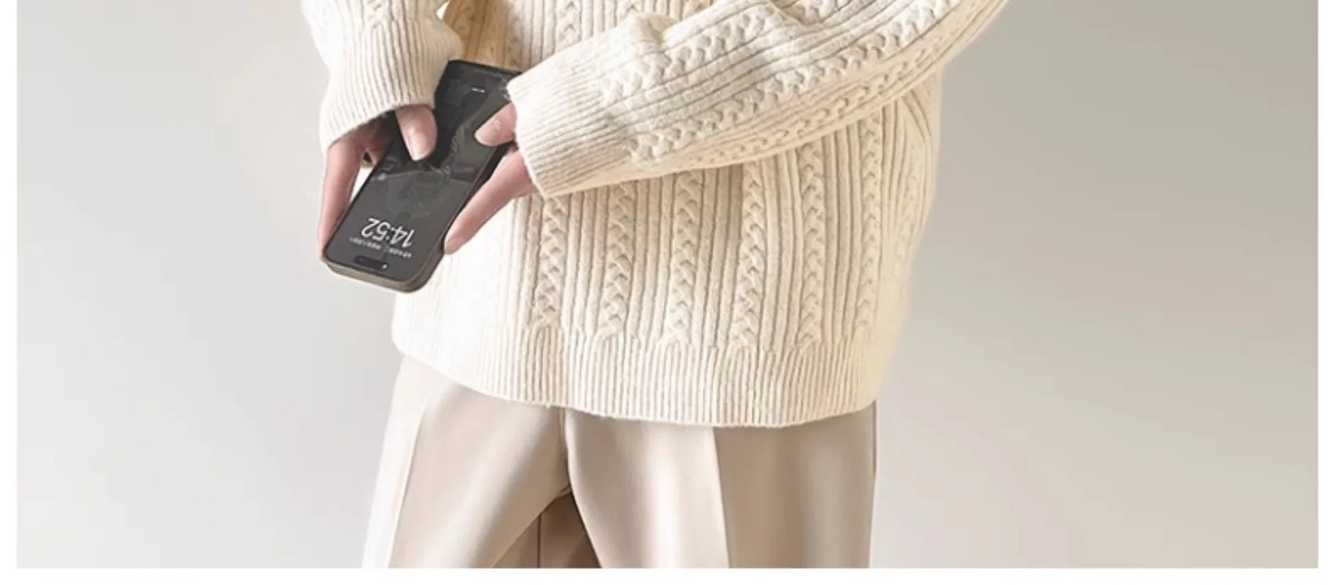 2025 Autunno Inverno Nuovi Uomini Piccolo Scollo a V Texture Jacquard Pullover Maglione Allentato Caldo Stile Pigro Moda Top
