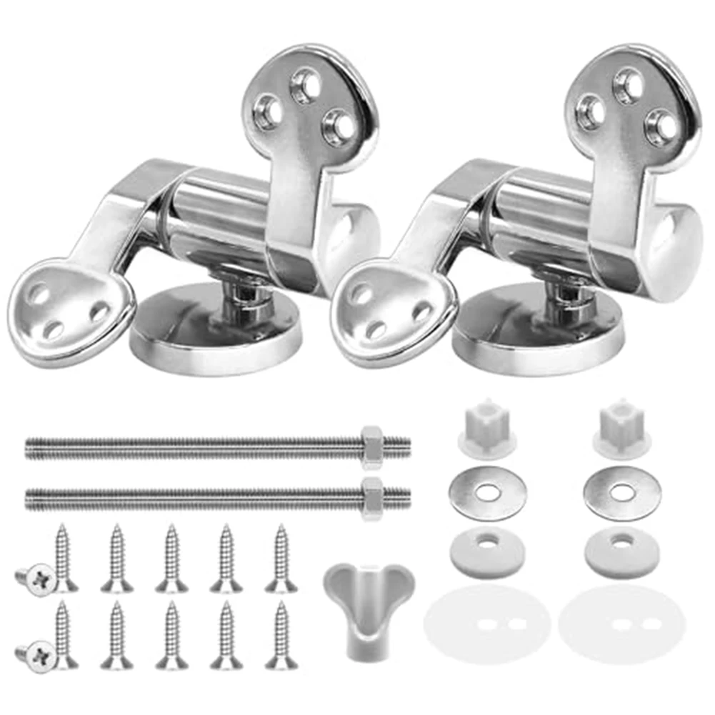 1 Set Toilet Seat Hinge Replacement Parts Toilet Lid Fixing With Soft Close Mechanism Zinc Alloy 72.5*63mm