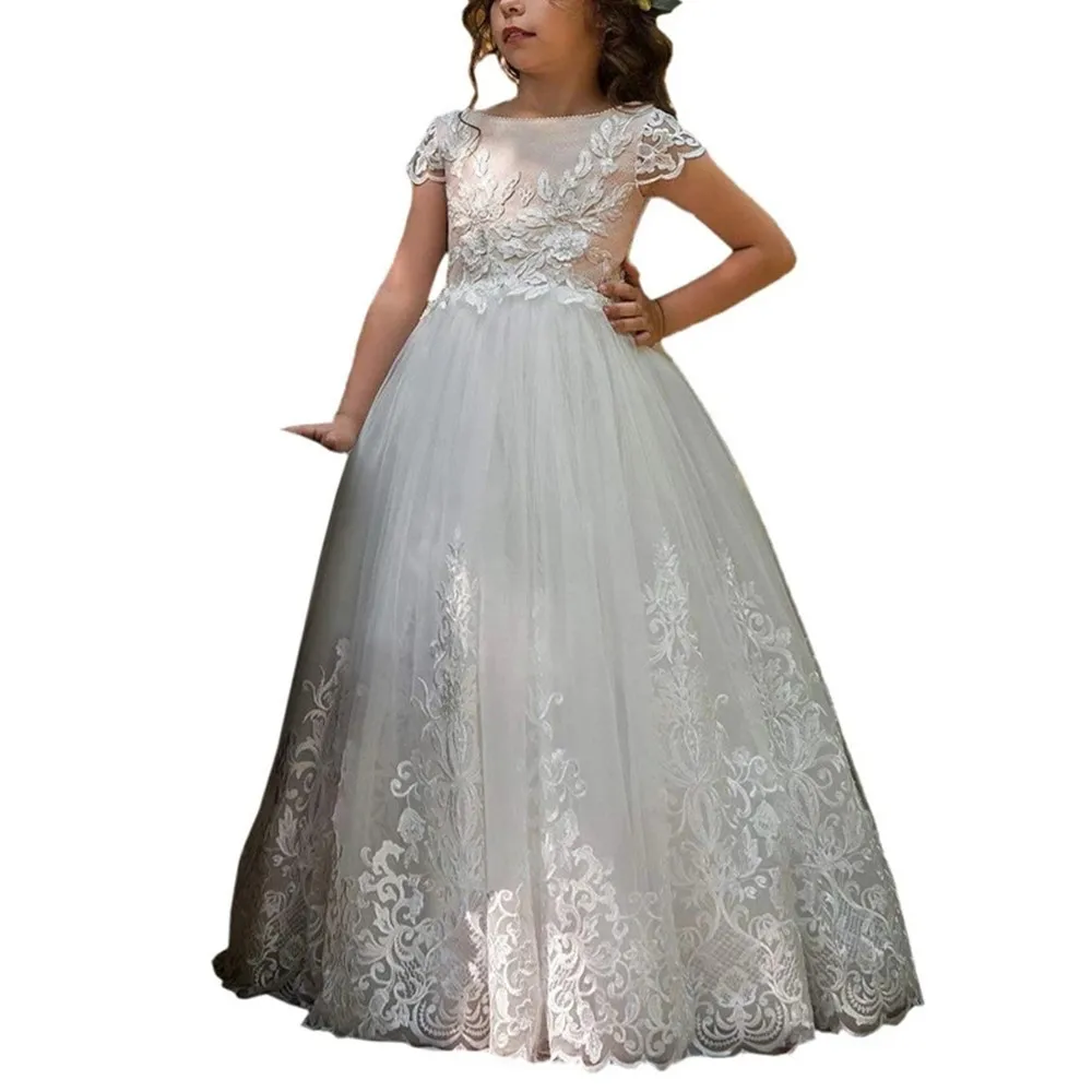 Meisjes Prom Dresses Kralen Corset Kids Baljurken Voor Kinderen Lange Meisjes Feestjurk