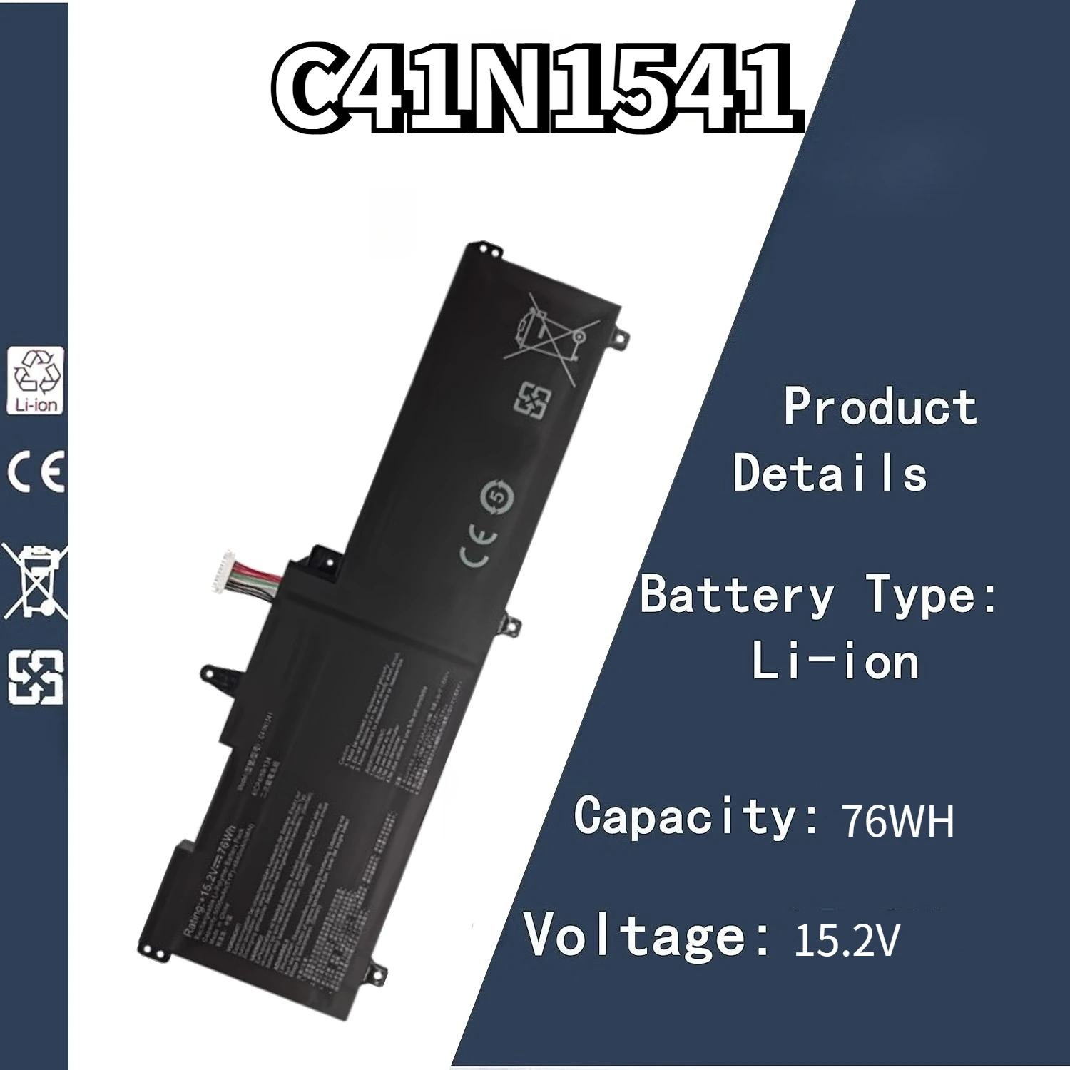 

15.2V 76WH Laptop Battery for ASUS Rog Zephyrus GA502 GA502D GA502DU GA502GU GA502IV GU502 GU502DU GU502GV GU502LU GU502LW
