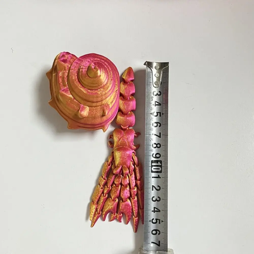 Removable 3D Printed Hermit Crab Conch Shell Simulation 3D Printed Paguroidea 12/16cm Flexible 3D Articulated Crab Toys
