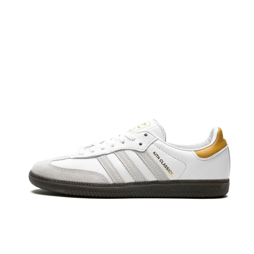 adidas samba OG Men's Women's Skateboarding Shoes Flat Outdoor Casual Sneakers Gray White Yellow