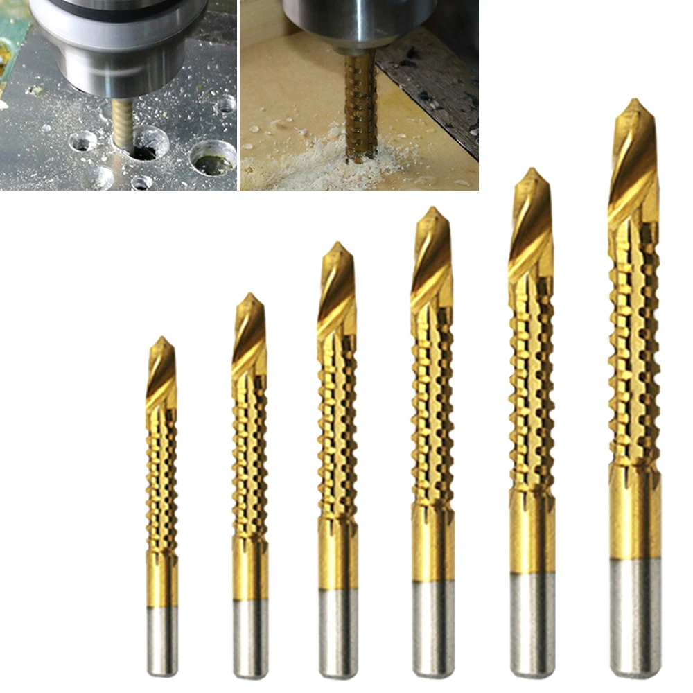 

6Pcs Cobalt Drill Bits Set Spiral Metric Composite Tap Drill Bit Tap Cutting Drilling Twist Drill Bit Wood Drilling Slotting