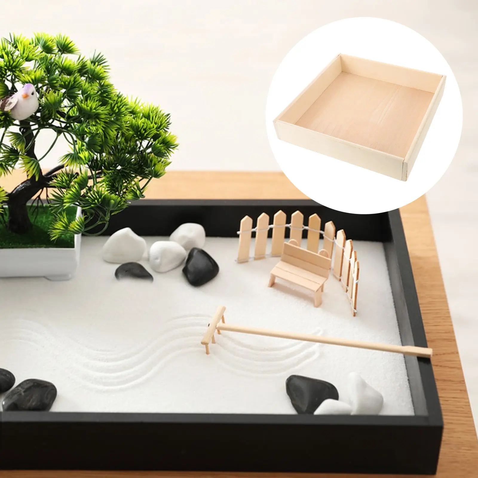 Kids Sand Tray Wooden Sandbox Indoor Outdoor Play Portable Small Storage Box Creative Entertainment Sandbox for Children