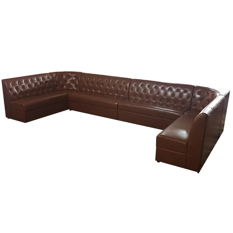 Corner card seat sofa western restaurant furniture coffee shop bar sofa leather furniture L-shaped U-shaped sofa