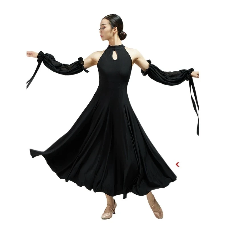 Vestido Feminino de Dança de Salão, Palco, Dancewear Sem Mangas, Grande Expansão, Valsa, Tango, Competição Profissional, Novo