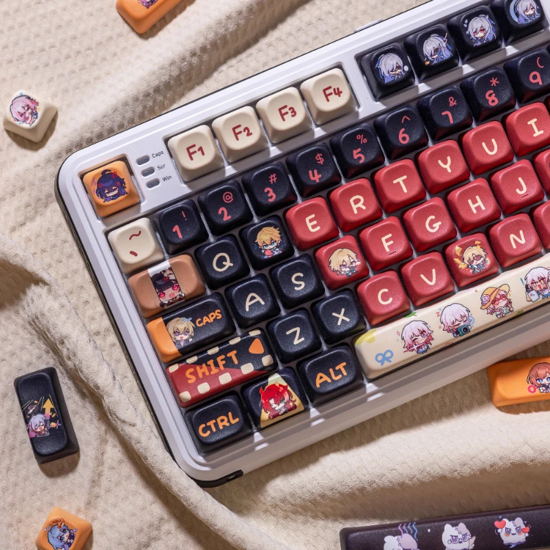 

Аниме Honkai: Star Rail Theme Keycap, милые круглые колпачки для клавиш с профилем FOA, PBT, пользовательские игровые колпачки для клавиш для механической клавиатуры, подарки