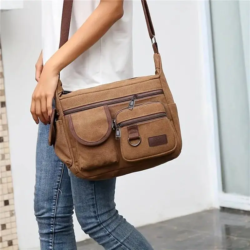 

New New Shoulder Bag Multi-pocket Messenger Bag For Student Travel Casual Bag