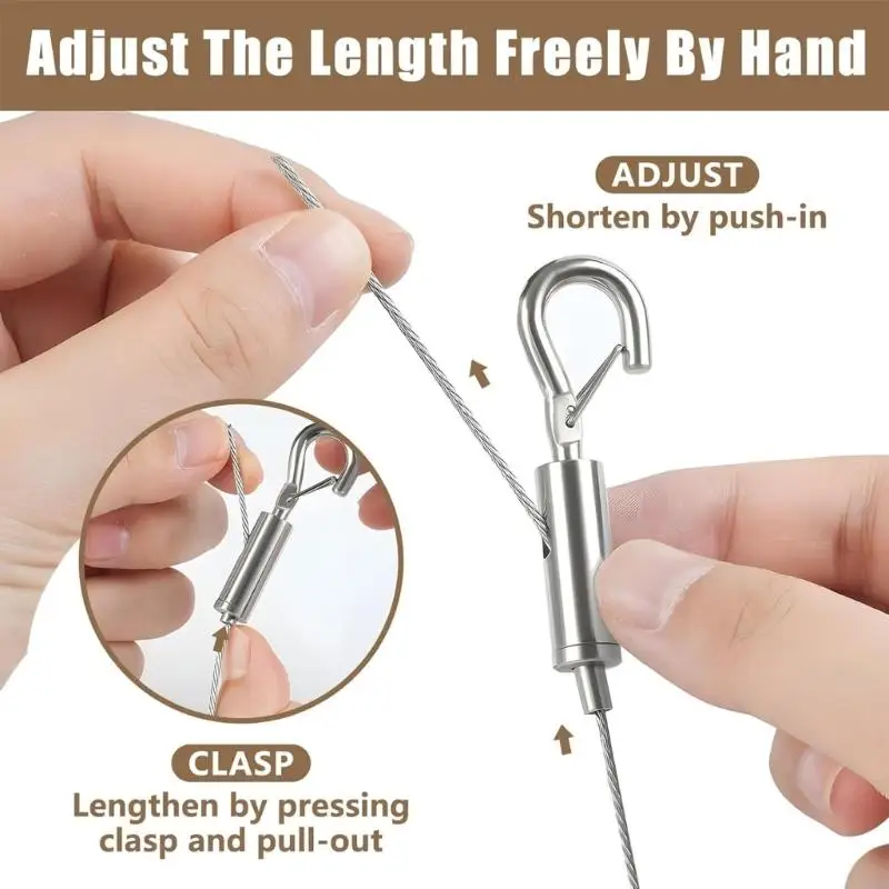 H58C Professional Art Work System Hanging Sistema da 50 libbre Set fili in acciaio Include gancio anelli per opere