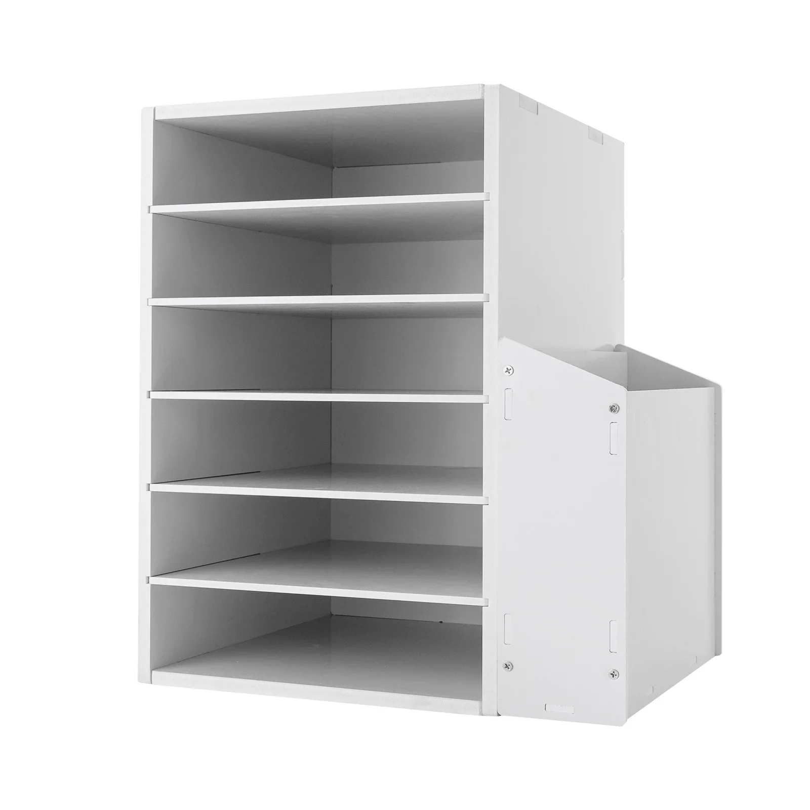 Durable Desktop File Organiser, Adjustable and Removable Shelves, Strong PVC Build, Space-Saving Design, Perfect for Home or