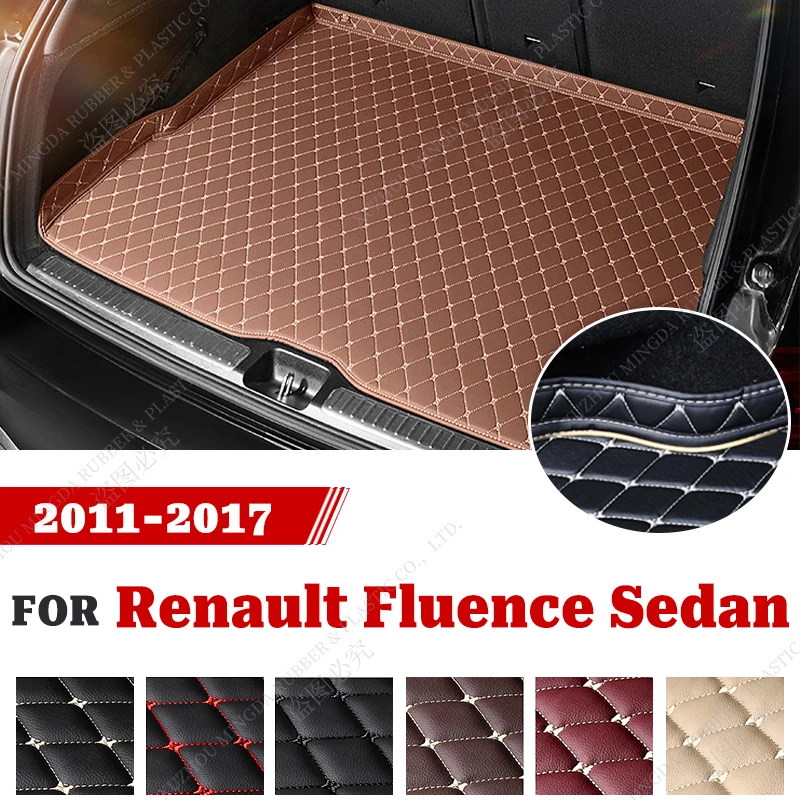 Non-Slip Bottom Design Car trunk mat for Renault Fluence sedan 2011 2012 2013 2014 2015 2016 2017 Wearing-Resistant PU Leather