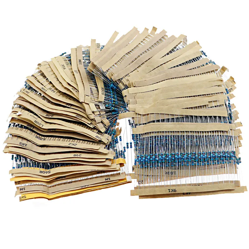 2600pcs 130 Values 1/4W 0.25W 1% Metal Film Resistors Assorted Pack Kit Set Lot Resistors Assortment Kits Fixed resistor
