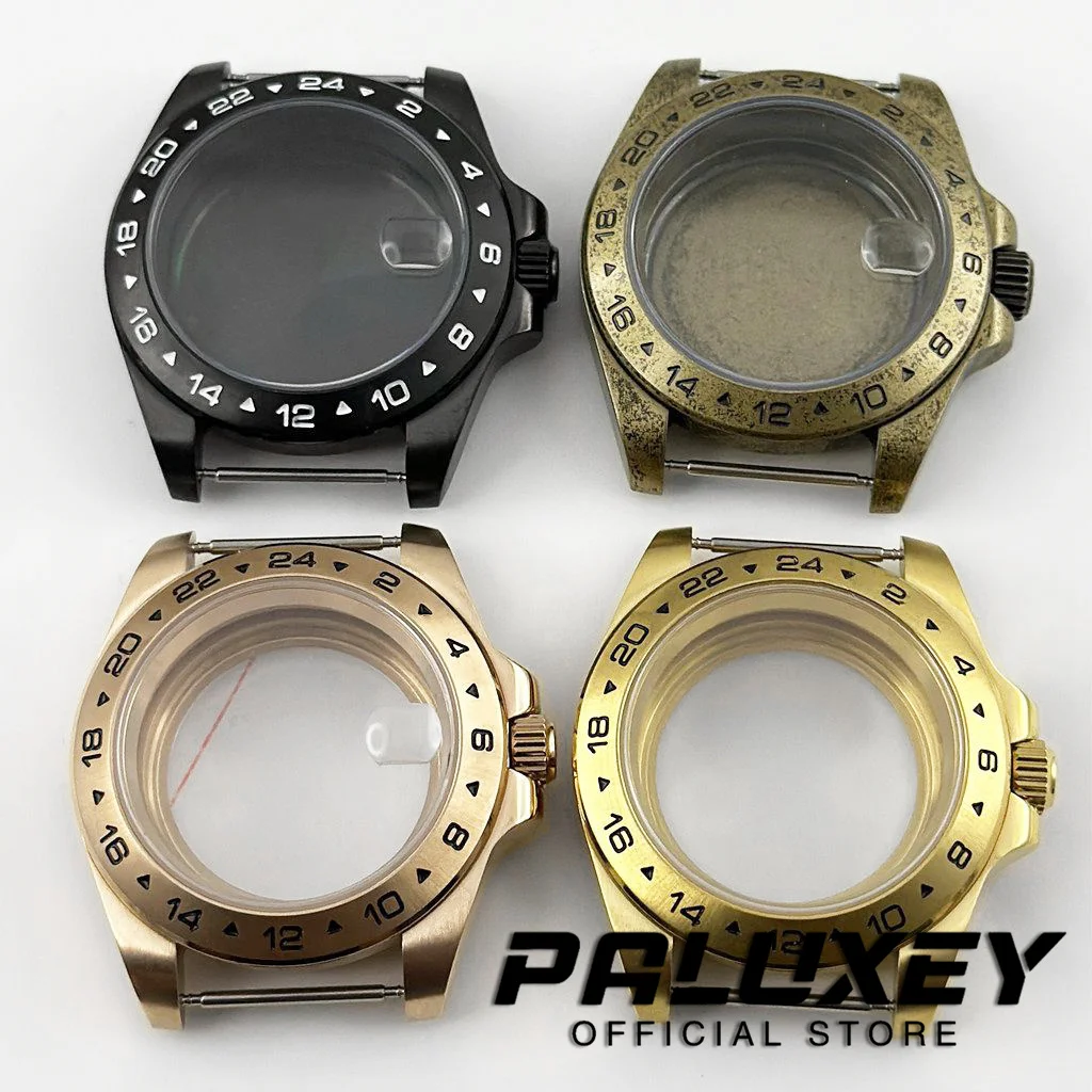 

NH35 Explorer 40mm 24 Hour GMT Sapphire Glass Watch Case for NH34 NH35 NH36 NH38 NH70 ETA2824 Movement EXP Watches Accessories