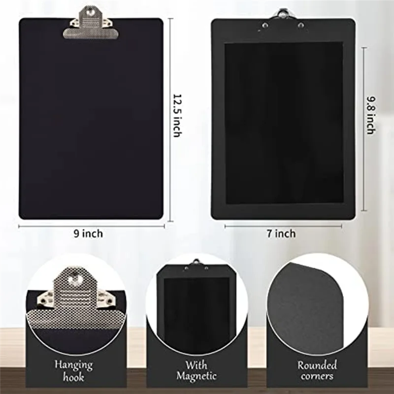 4 Pieces Letter Size Clipboards 9X12.5 Inch Standard Clip For Refrigerator For Office Classroom Home