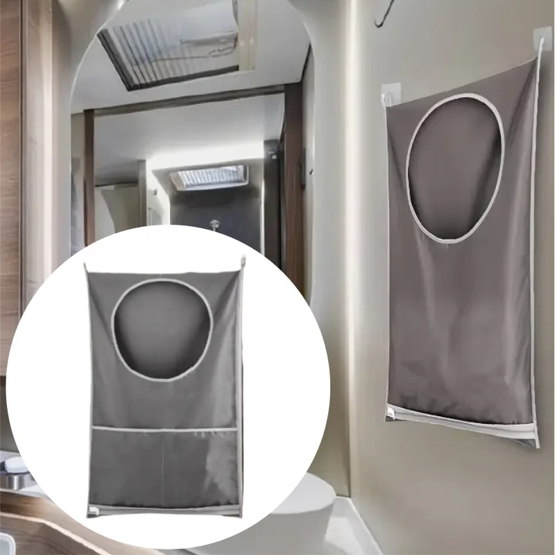 RV Campers Hanging Laundry Bags With 2 Hooks Space-Saving Laundry Room Accessories Bathroom Laundry Bag Home Organization