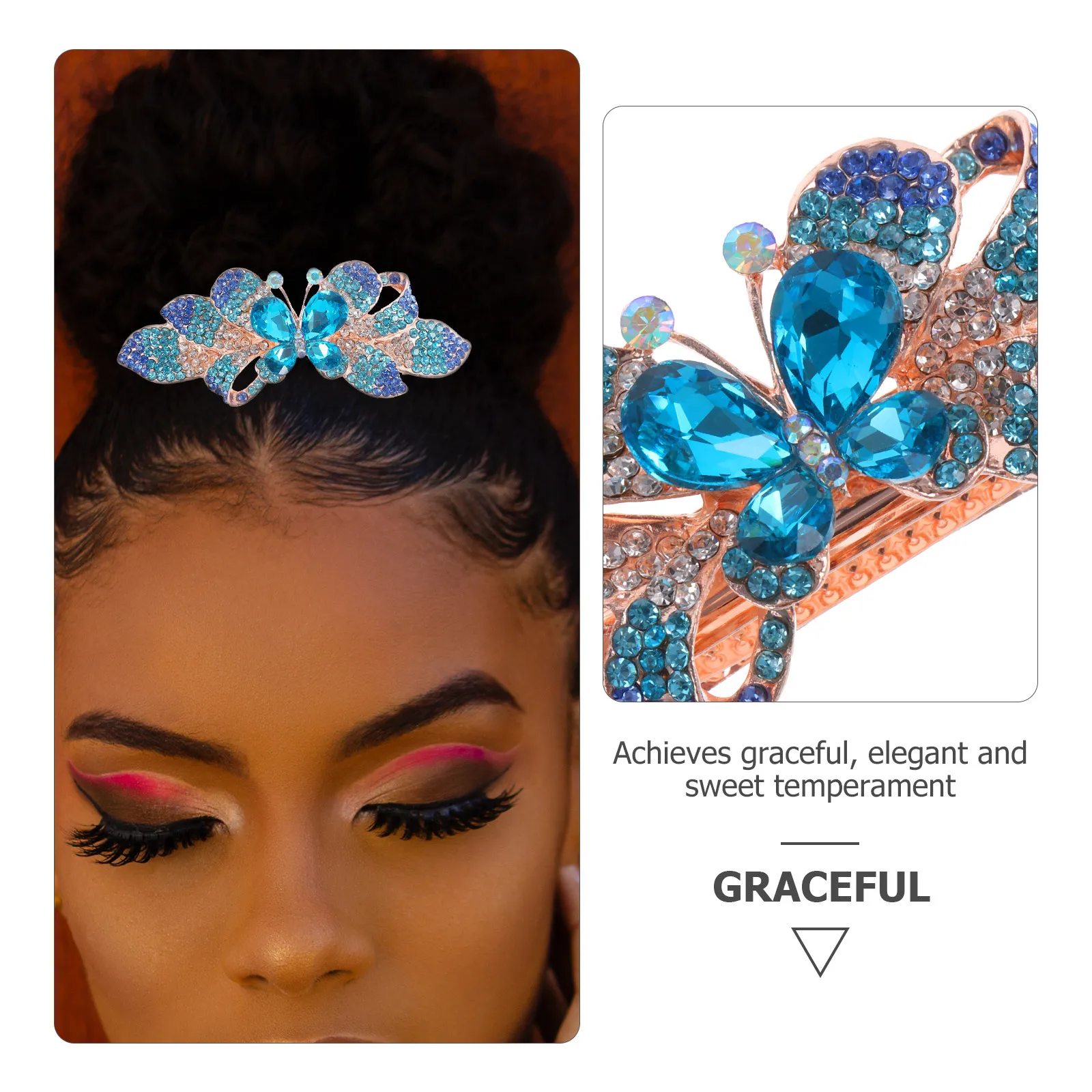 

Rhinestones Hair Barrette Bling Sparkly Clip for Women Bridal Thick Hair Styling Accessories Rhinestones Barrettes