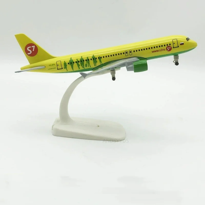 20cm Scale Aircraft Russian Siberia S7 Airways A320 Metal Plane Model Kit For Adults Airplane Miniature Aviation Decoration