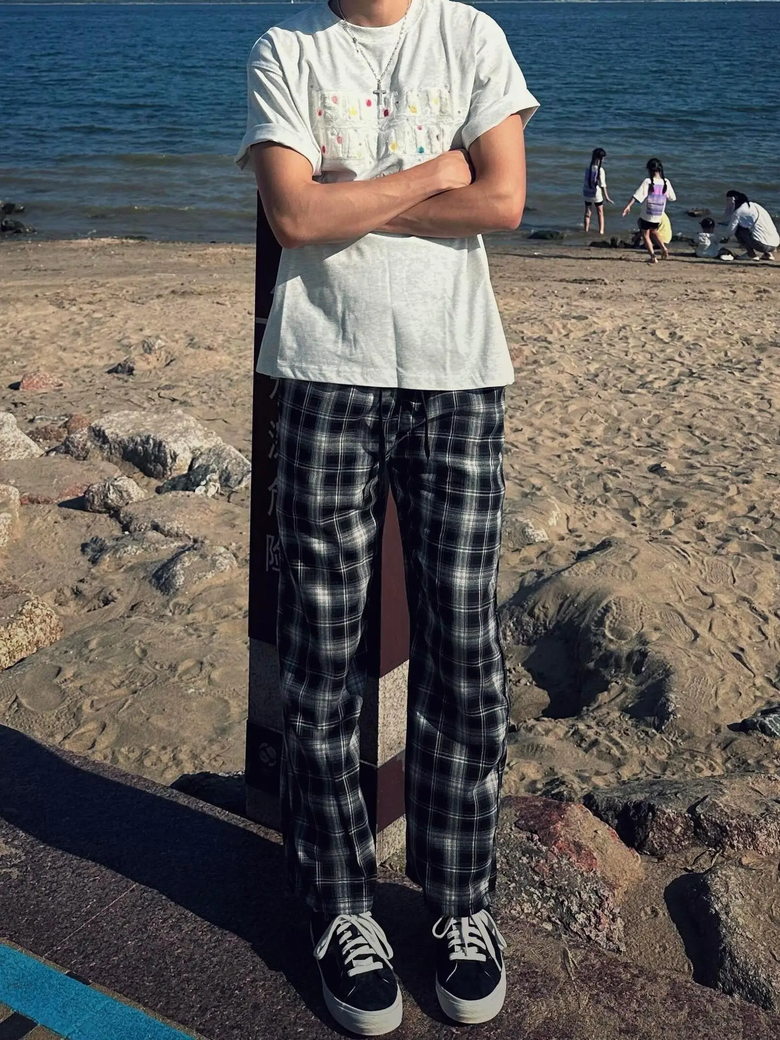 

American Retro Cleanfit Bla White Striped Pants Men's High Sensation Loose Straight Casual Trousers Youthful Vitali Sle