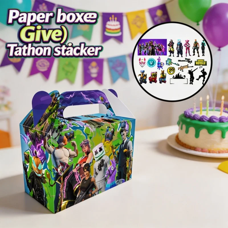 Fortnight Kombinations-Papierbox Bunte Themen-Partydekoration Geburtstags-Geschenkverpackung Andenken Festliche Dekorationsbox – Detail 2