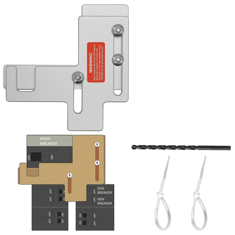 Kit de verrouillage de générateur intelligent pour panneaux 150 ampères ou 200 ampères, espacement de 7/8-1 1/4 pouces entre le principal et le disjoncteur de branches