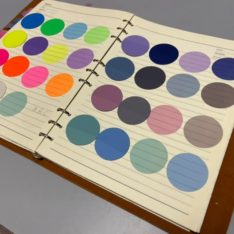 8/16Pads Clear Note Paper Writable Index Tabs Round Note Paper Self Adhesive Note Paper for Annotating Noting