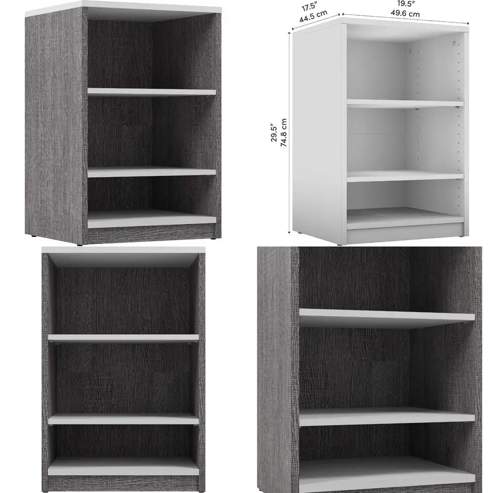 خزانة ملابس منضدة باللونين الرمادي والأبيض مقاس 20 بوصة لخزائن المشي وغرف النوم وغرف الطين والمداخل ومخزن المطبخ - أنيق S