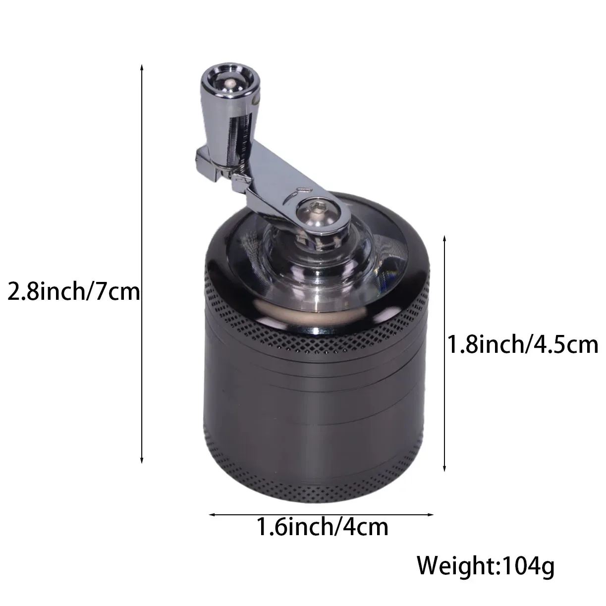 Multifunctional Forage Metal Shredder, 40mm Diameter Three-layer Spice Shredder Made of Zinc Alloy Portable Mini Smoke Grinder