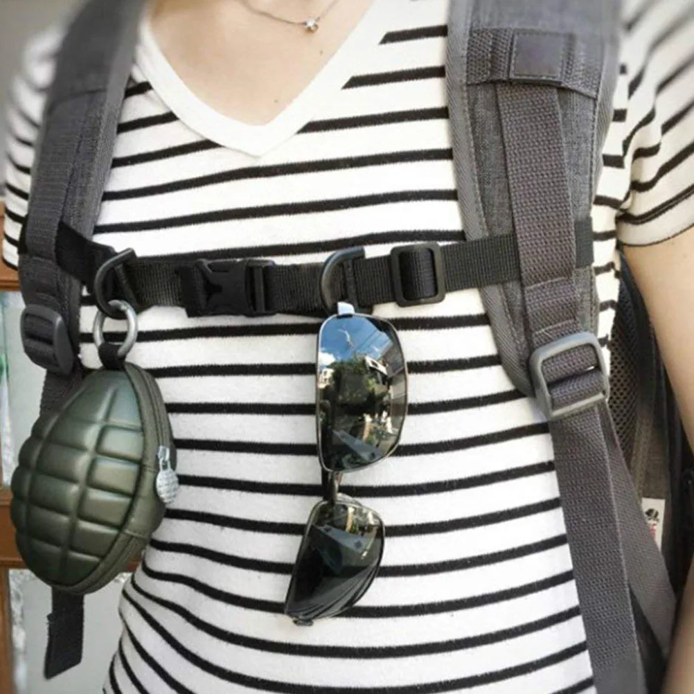 

Adjustable 20-60Cm Shoulder Strap With Clips Replacement Chest Belt For Backpack Hiking Jogging Durable Nylon D-Rings Light