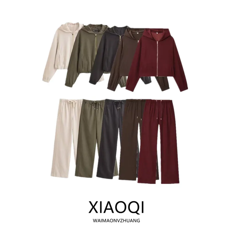 سترة طيار نسائية طويلة الأكمام مع غطاء للرأس لفصلي الخريف والشتاء، معطف أنيق عالي الجودة، ملابس خارجية عصرية بأسلوب عملي، طقم...