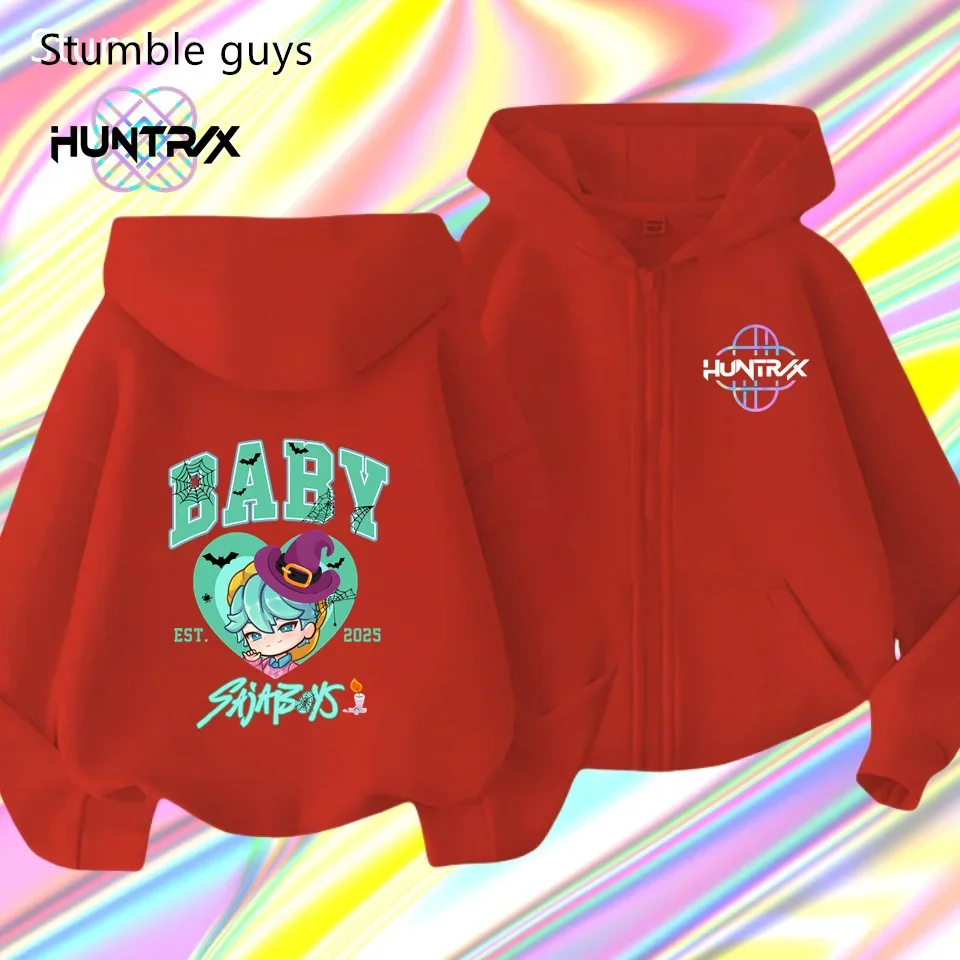 

KPop Demon Hunters Zipper Hoodie Autumn Kids Long Sleeve Sweatshirt Anime Cartoon Boys Clothes Girls Stylish Casual​