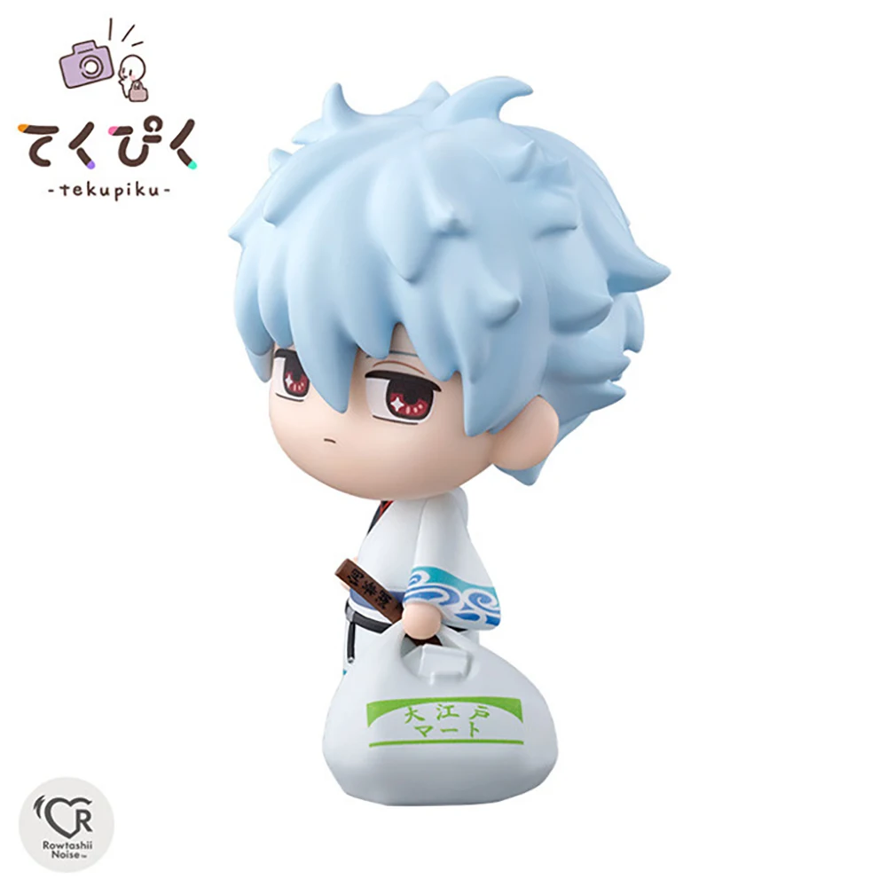 BANDAI Tekupiku Gintama Sakata Gintoki 10.5cm Collectible Doll Kawaii Anime Figure Model Toy