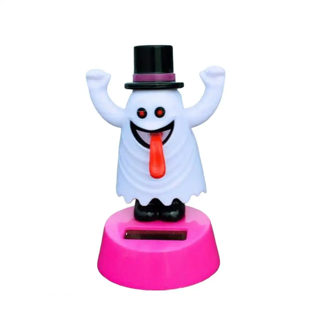 Car Dashboard Solar Ornament Halloween Solar Car Ornament Cartoon Swaying Dashboard Decor Funny Solar Swing Figurine for Auto