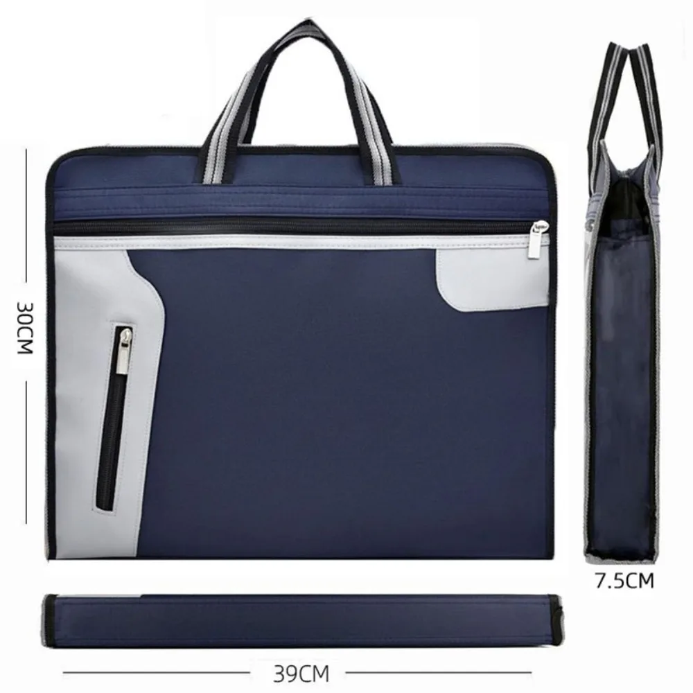 

Portable Oxford Cloth File Bag Dust-proof Large Capacity Stationery Storage Bag Multi-Layer Document Bag Office Supplies
