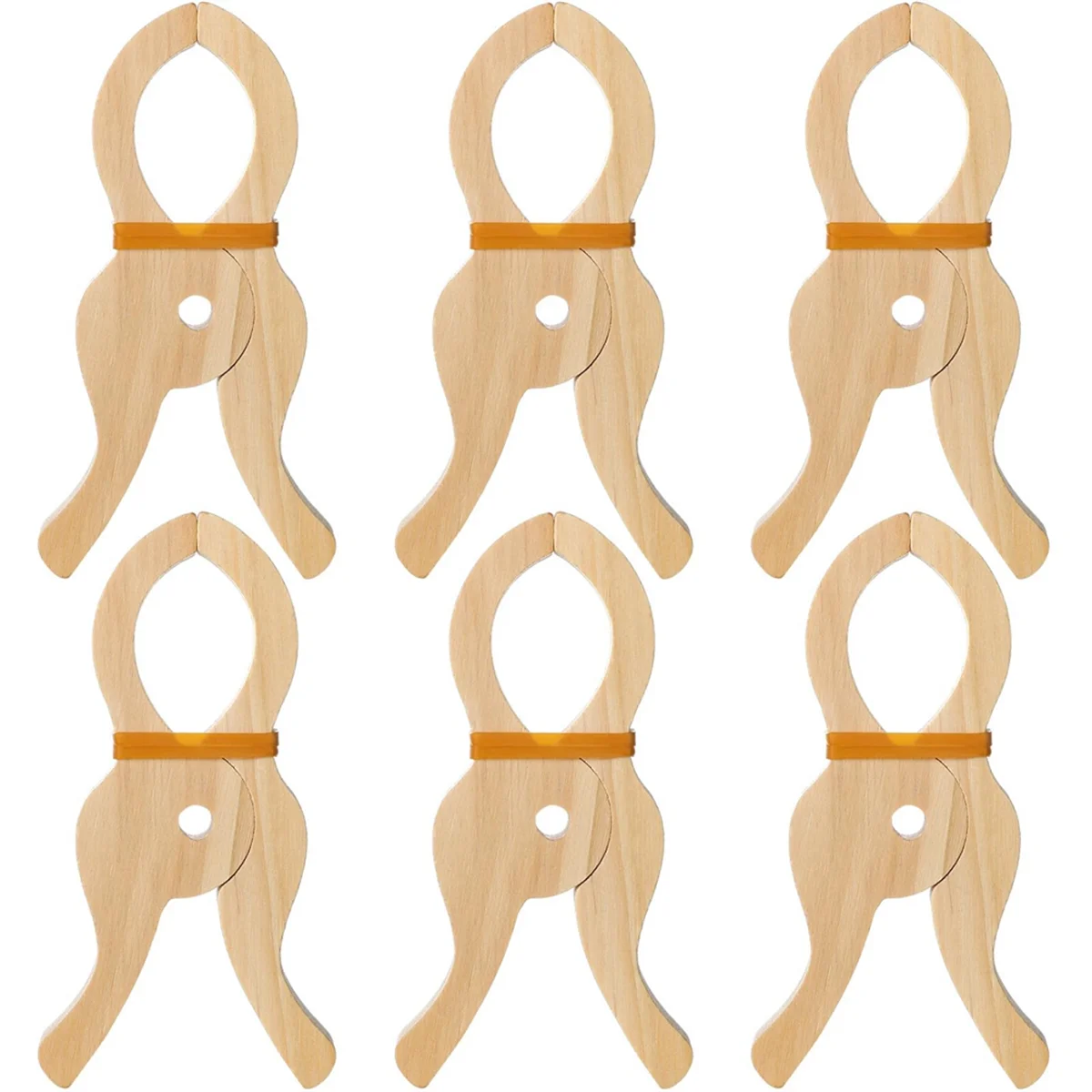 6 Pcs Wooden Play Clip Handmade Giant Clip Toys Wooden Clips for Curtains, Wardrobes, Balcony,Creative Wooden Clips HOT