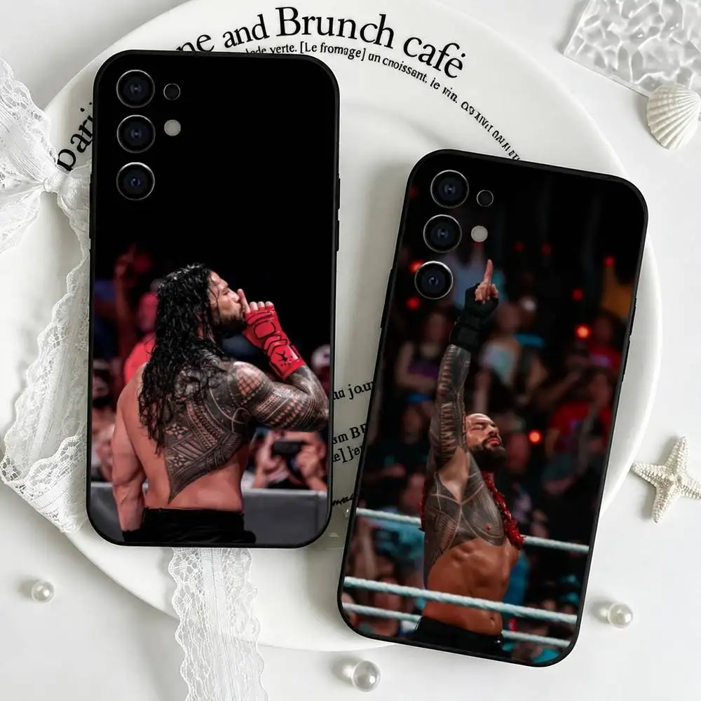 R-Roman Reigns wrestler Phone Case For Samsung S25,S24,S21,S22,S23,S30,Ultra,S20,Plus,Fe,Soft Silicone Black Cover