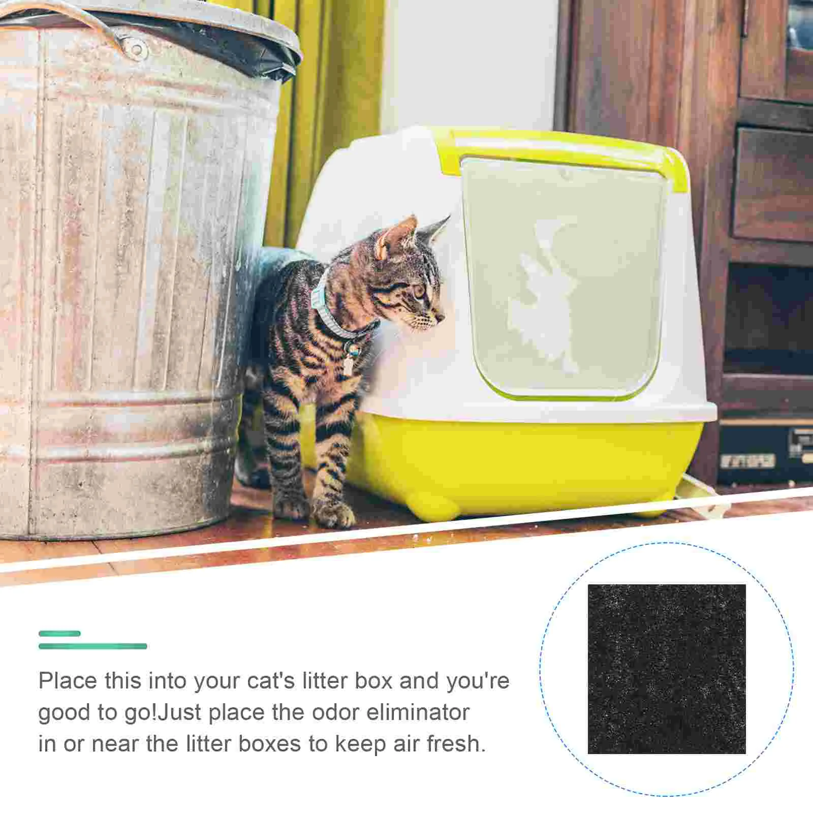 24 Pcs Cat Deodorant Tablets Control Filter Pad Litter Charcoal Mat Activated Carbon Deodorizing Kitten Pan for Pets