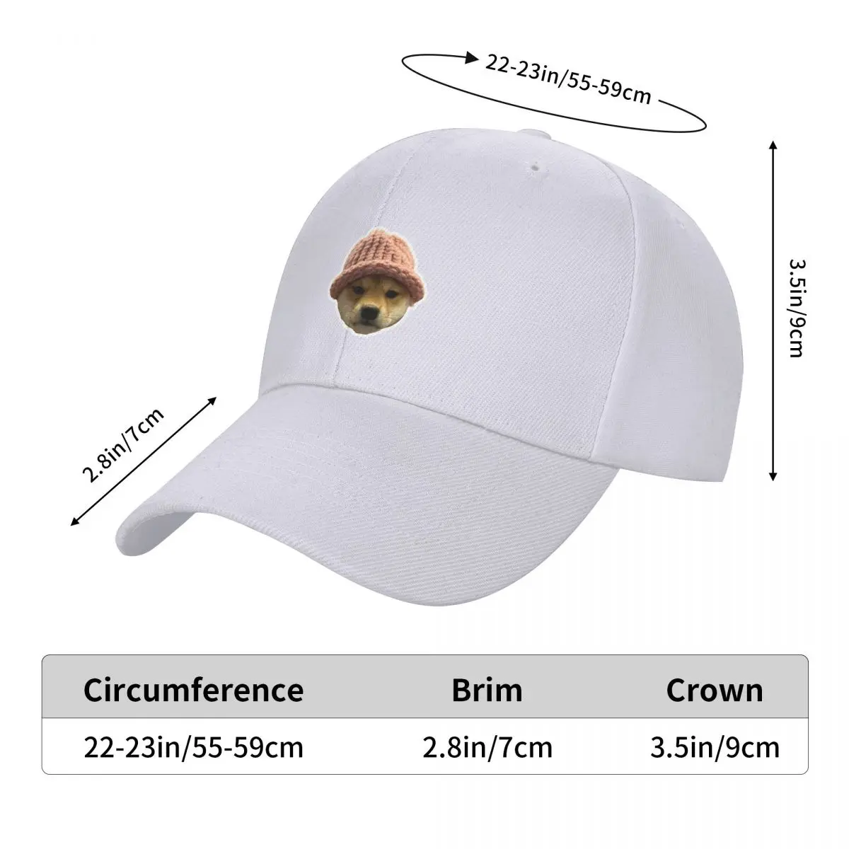 DOG WIF HAT - WIF Meme Coin Cryptocurrency dogwifhat Baseball Cap fishing hat Rave Hat Beach Women Beach Fashion Men's