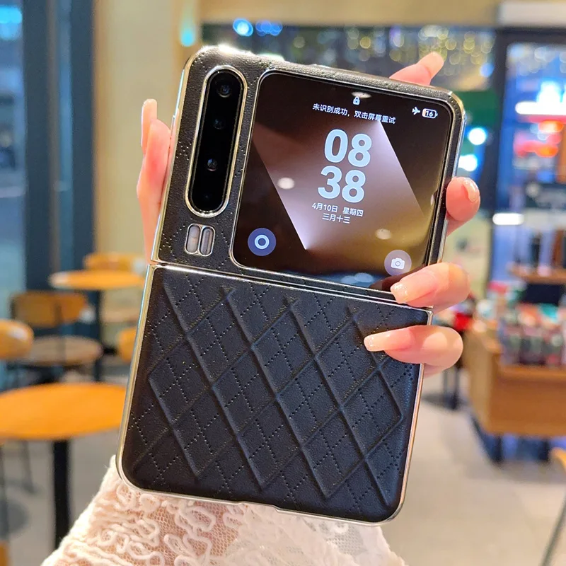 

Чехол для мобильного телефона Huawei Purax с гальваническим покрытием и ромбовидной сеткой, чехол из искусственной кожи для Huawei Purax, роскошный простой твердый чехол