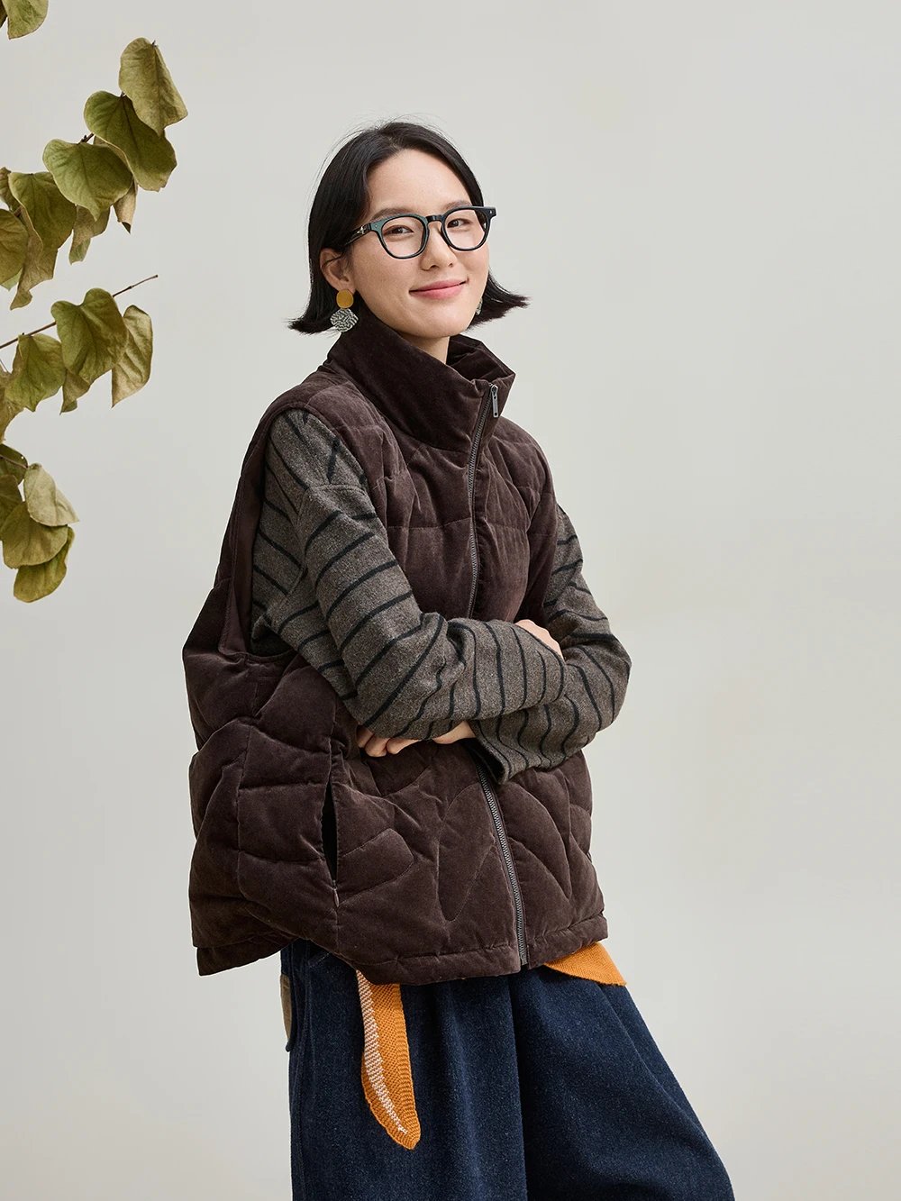 

New Winter Thiened 90 White Goose down Vest Plain Velvet Texture Quilted Warm Cotton Casual Sle Women's Padded Vest